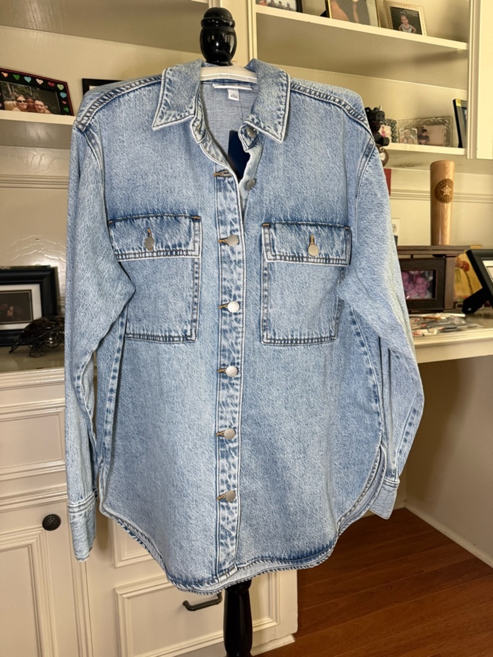 Parke x TARGET Long Sleeve Light Wash Denim Shacket